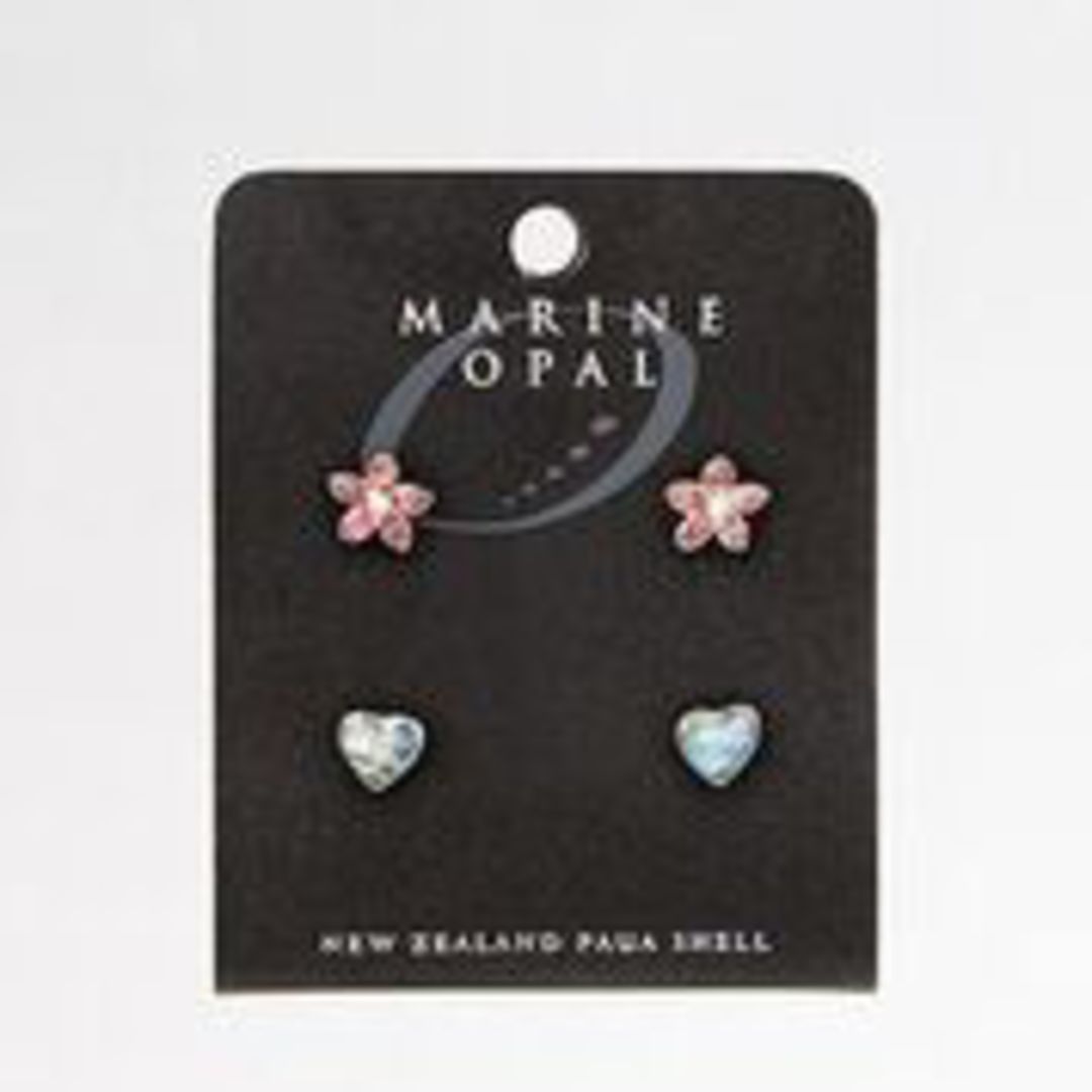 MOE92 - Marine Opal Set of 4 Stud Earrings image 0